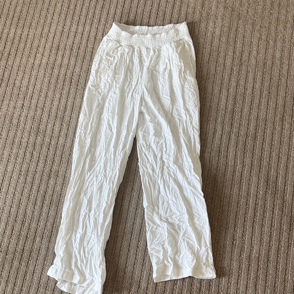 XXS Women’s White Elastic Waist Pants